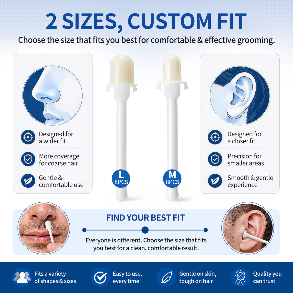 Beauty7 Nose Wax Kit, Ready to Use Waxing Sticks- Nose and Ear Epilation, Easy to Use, Safe and Natural Hair Removal Kit- 16 Wax Sticks