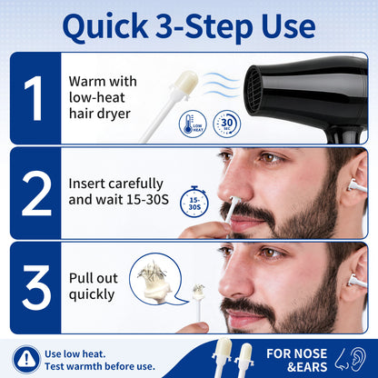 Beauty7 Nose Wax Kit, Ready to Use Waxing Sticks- Nose and Ear Epilation, Easy to Use, Safe and Natural Hair Removal Kit- 16 Wax Sticks