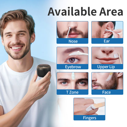 Beauty7 Nose Wax Kit, Face Ear Nose Hair Removal Kit for Men and Women, 100g Waxing Beads, Portable Wax Heater, 32 Applicators, USB-C Heating, Reusable Silicone Pot