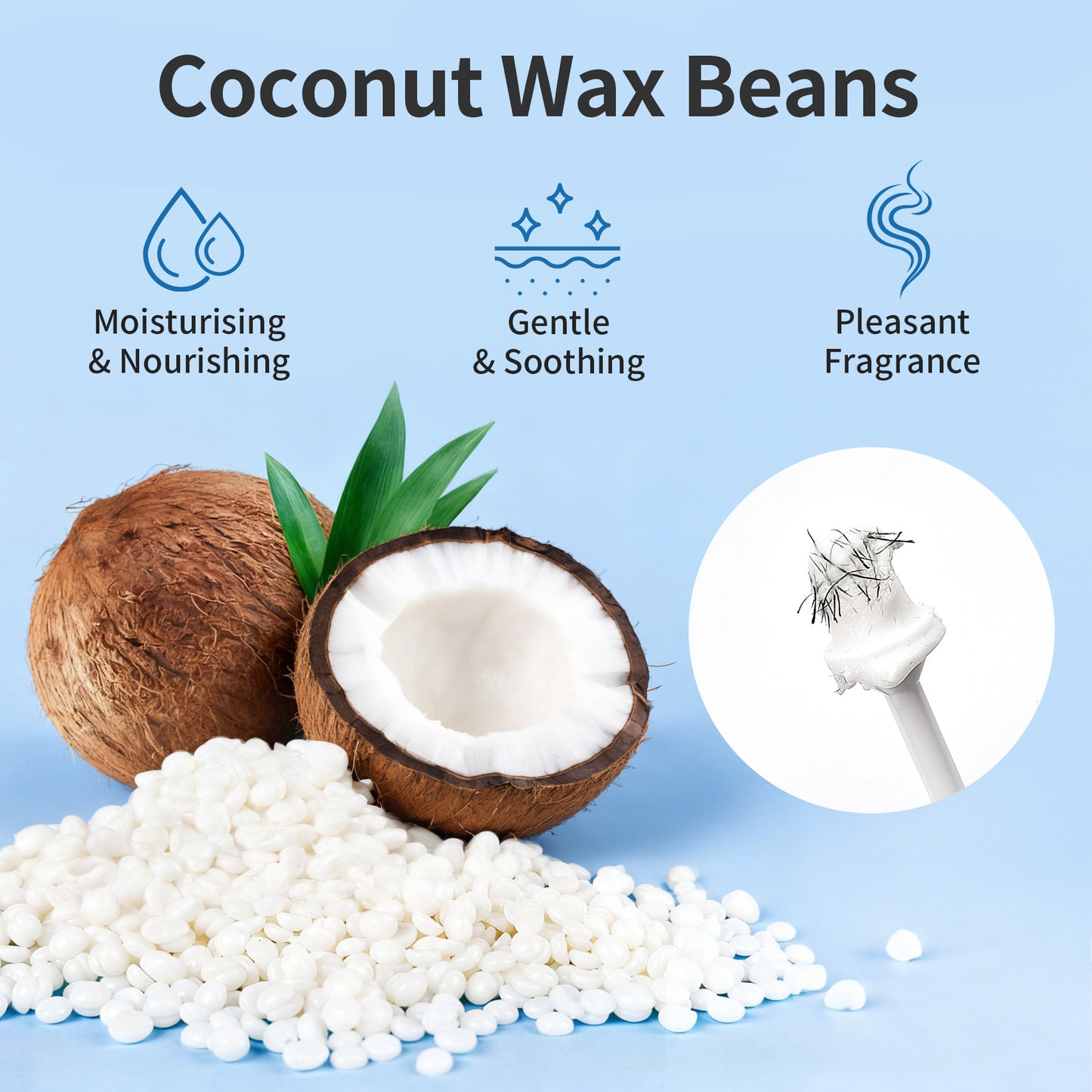 Beauty7 Nose Wax Kit, Face Ear Nose Hair Removal Kit for Men and Women, 100g Waxing Beads, Portable Wax Heater, 32 Applicators, USB-C Heating, Reusable Silicone Pot