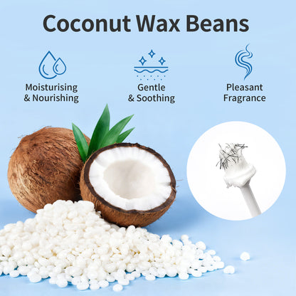 Beauty7 Nose Wax Kit, Face Ear Nose Hair Removal Kit for Men and Women, 100g Waxing Beads, Portable Wax Heater, 32 Applicators, USB-C Heating, Reusable Silicone Pot