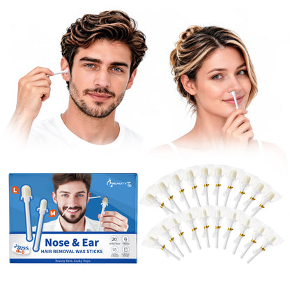 Beauty7 Nose Wax Sticks, Ear Wax Kit, M & L Size, 20 Counts