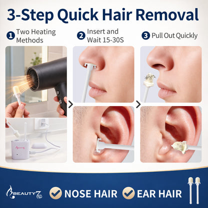 Beauty7 Nose Wax Sticks, Ear Wax Kit, L Size, 28 Counts