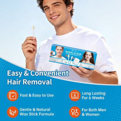 Beauty7 Nasal & Ear Hair Remover Kit, Gentle Waxing Kit for Men & Women, At Home Nose Ear Hair Removal, Long Lasting Up to 6 Weeks,Double Pot Wax Heater, USB Type‑C Powered.