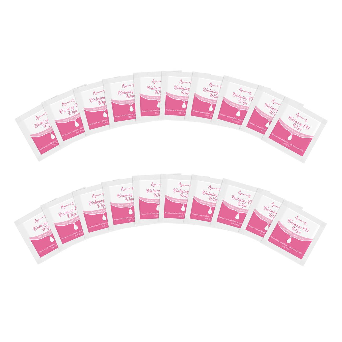 Beauty7 Post Wax Calming Oil Wipes – 20 Individually Wrapped Packets Soothing Cleansing Cloths to Remove Wax Residue, Post Waxing Cleanser at Home Use