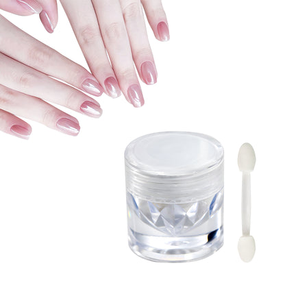 White Chrome Nail Powder for Gel Nails Pearl Powder Mirror Effect for Home DIY Professional Use