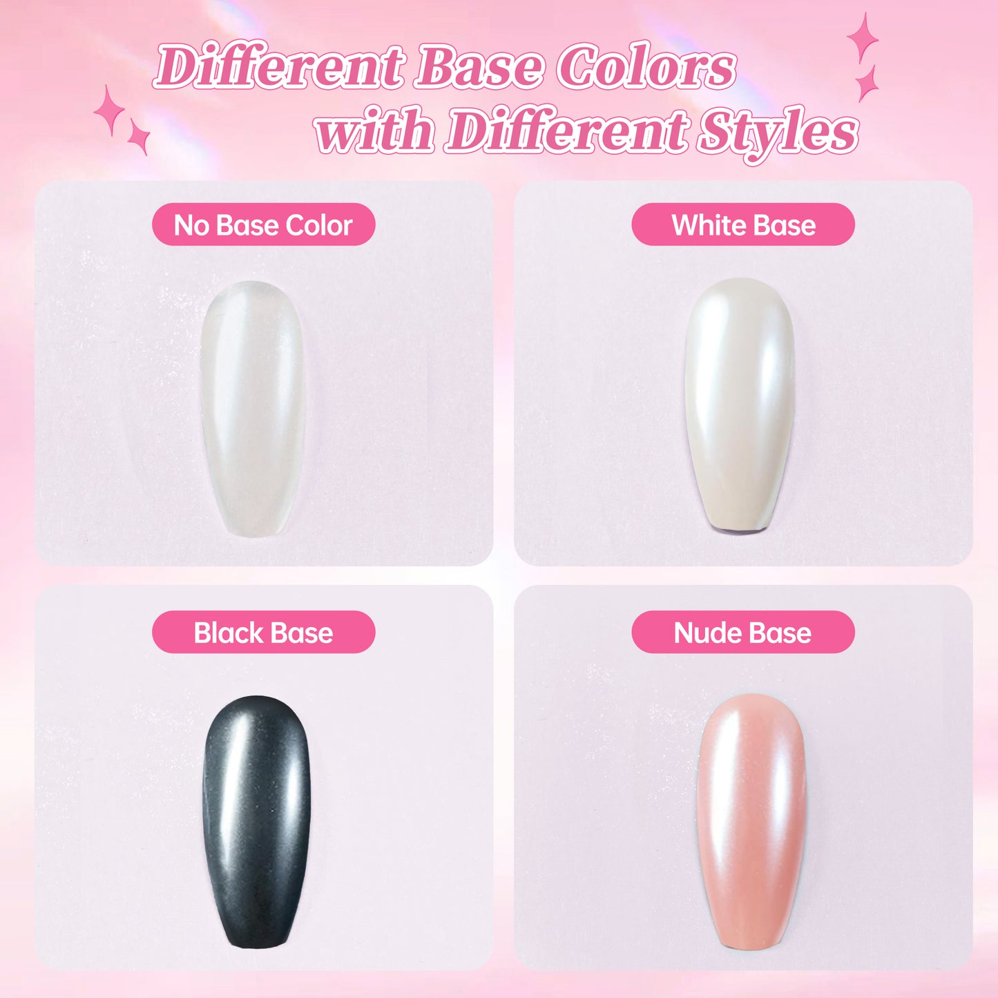 White Chrome Nail Powder for Gel Nails Pearl Powder Mirror Effect for Home DIY Professional Use