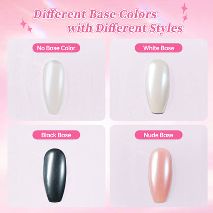 White Chrome Nail Powder for Gel Nails Pearl Powder Mirror Effect for Home DIY Professional Use