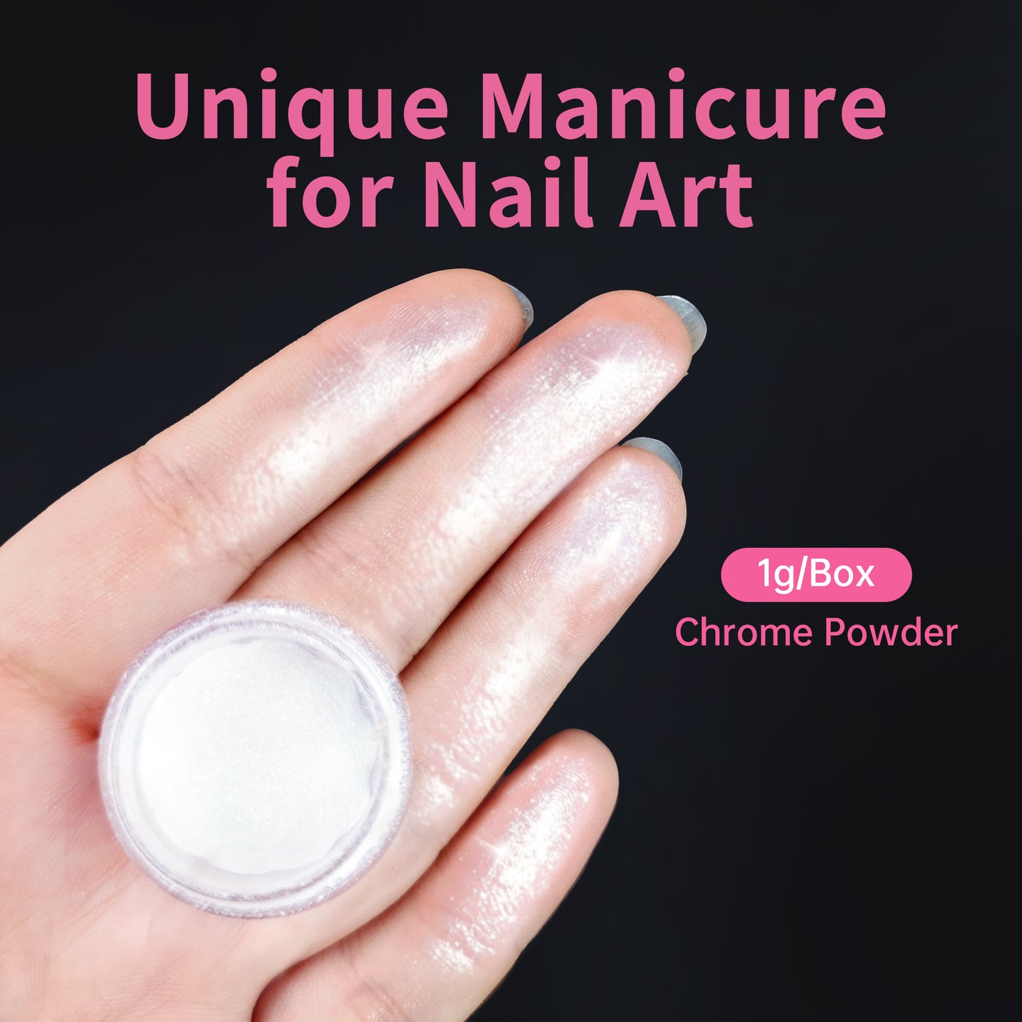 White Chrome Nail Powder for Gel Nails Pearl Powder Mirror Effect for Home DIY Professional Use