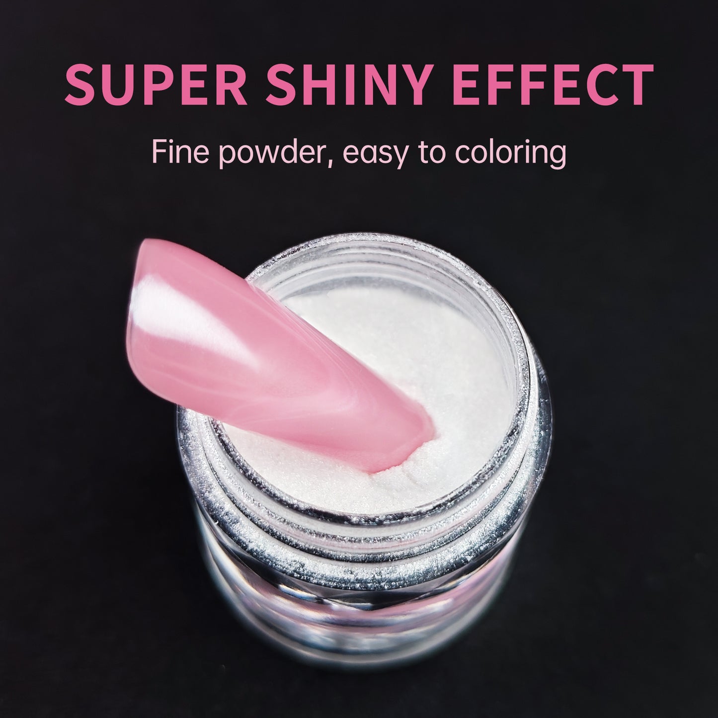 White Chrome Nail Powder for Gel Nails Pearl Powder Mirror Effect for Home DIY Professional Use