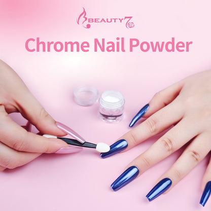 White Chrome Nail Powder for Gel Nails Pearl Powder Mirror Effect for Home DIY Professional Use