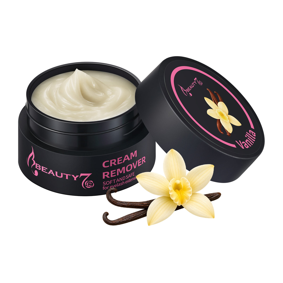 Beauty7 Vanilla Scent Eyelash Extension Remover Cream, Non-irritating 5g, Hypoallergenic Lash Adhesive Remover