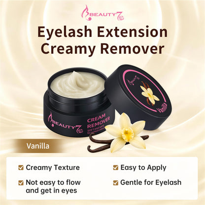 Beauty7 Vanilla Scent Eyelash Extension Remover Cream, Non-irritating 5g, Hypoallergenic Lash Adhesive Remover
