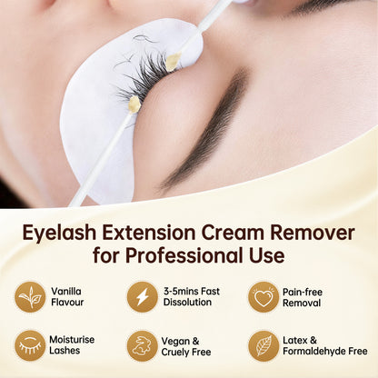 Beauty7 Vanilla Scent Eyelash Extension Remover Cream, Non-irritating 5g, Hypoallergenic Lash Adhesive Remover