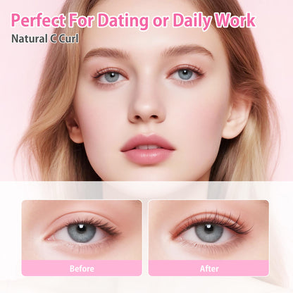 Beauty7 Self Adhesive Eyelashes 40pcs DIY Lash Clusters Press On Self Stick Lashes Reusable Self-adhesive Eyelash Clusters 1 Step Lashes Pre Glued Cluster Lashes (Camellia)