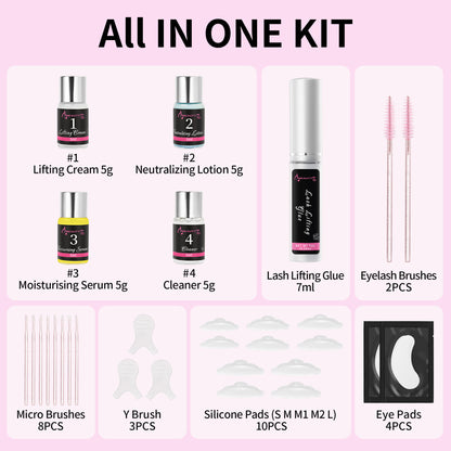 BEAUTY7 Eyelash Curling Kit Eyelash Curling Kit Eyebrow Shaping — 2-in-1 Home DIY Salon Kit Eyebrow Curling Kit, Eyelash Curling Kit for Home Use