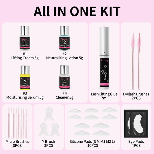 BEAUTY7 Eyelash Curling Kit Eyelash Curling Kit Eyebrow Shaping — 2-in-1 Home DIY Salon Kit Eyebrow Curling Kit, Eyelash Curling Kit for Home Use