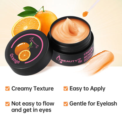 Beauty7 Eyelash Glue Remover Cream Eyelash Extension Remover Orange Eyelash Glue Solvent Eyelash Extension Remover Remover Cream Eyelash Extension Adhesive Remover 5 ml Fragrance: Orange Fragrance