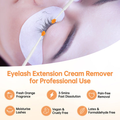 Beauty7 Eyelash Glue Remover Cream Eyelash Extension Remover Orange Eyelash Glue Solvent Eyelash Extension Remover Remover Cream Eyelash Extension Adhesive Remover 5 ml Fragrance: Orange Fragrance