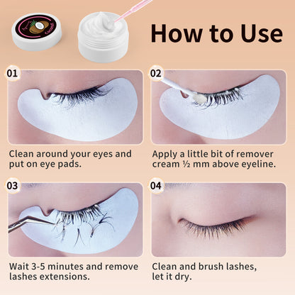 Beauty7 Lash Extension Cream Remover 10g Gentle and Fast-Acting Eyelash Adhesive Remover – Hypoallergenic and Odourless Lash Extension Cream Remover