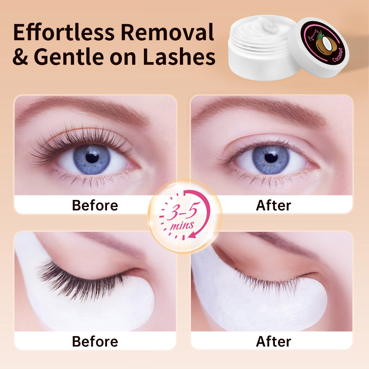 Beauty7 Lash Extension Cream Remover 10g Gentle and Fast-Acting Eyelash Adhesive Remover – Hypoallergenic and Odourless Lash Extension Cream Remover