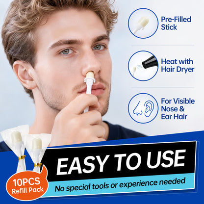 Beauty7 Nose Wax, Ready to Use Waxing Sticks- 10PCS | Individually Wrapped Nose Wax Sticks,Easy to Use, Safe and Natural Hair Removal