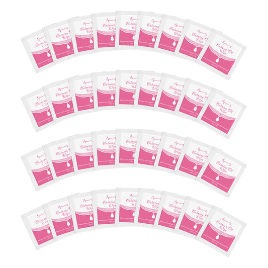 Beauty7 Post Wax Calming Oil Wipes – 36 Individually Wrapped Packets Soothing Cleansing Cloths to Remove Wax Residue, Post Waxing Cleanser at Home Use
