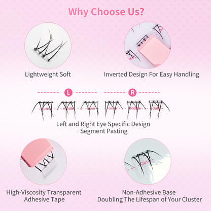Beauty7 Self Adhesive Eyelashes, No Glue Needed, Quick-Grip Self Adhesive Bottom Lash Clusters, Pre-Glued Eyelashes with Tweezers, Reusable Eyelash Clusters Moonlight 72 Clusters (Moonlight)