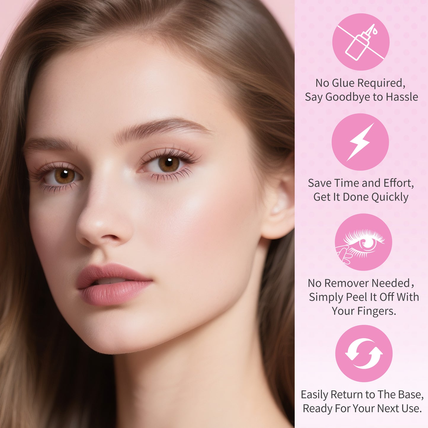 Beauty7 Self Adhesive Eyelashes, No Glue Needed, Quick-Grip Self Adhesive Bottom Lash Clusters, Pre-Glued Eyelashes with Tweezers, Reusable Eyelash Clusters 72 Clusters (Sunshine)