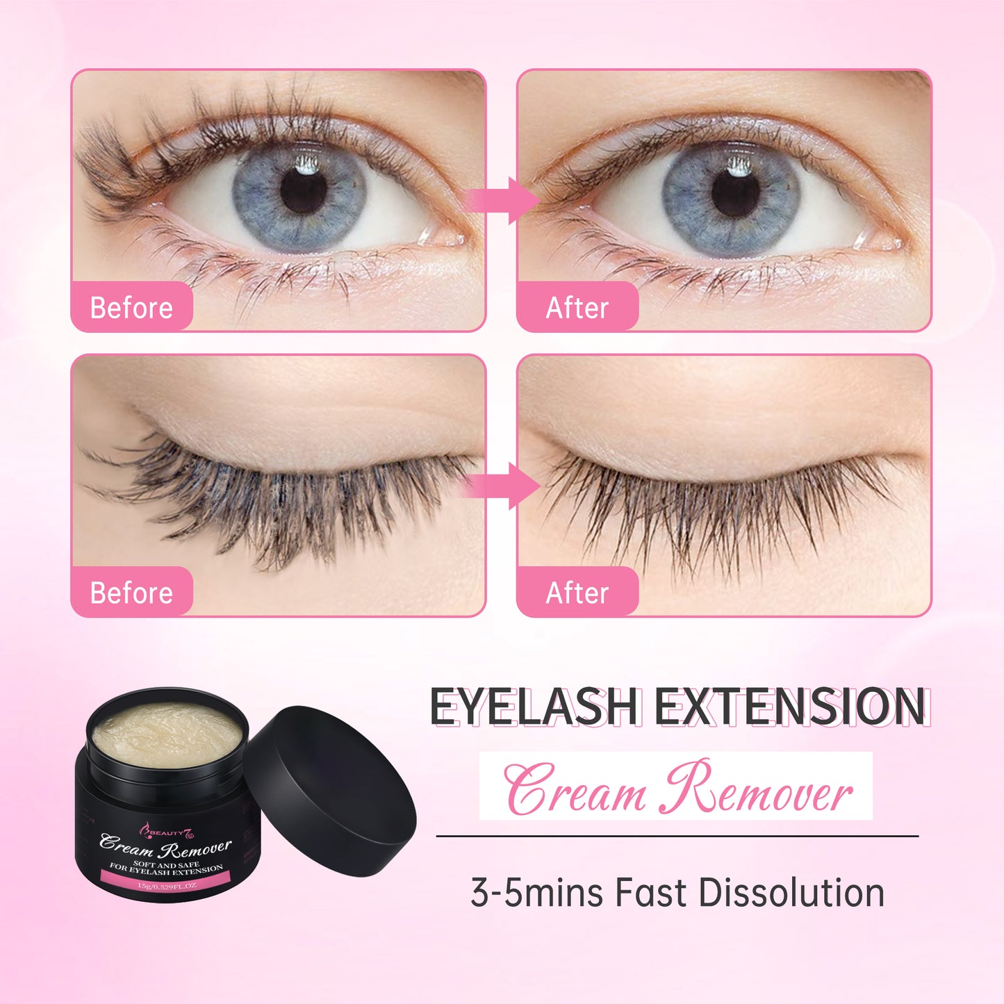 Beauty7 15g Eyelash Extension Remover Cream Beige