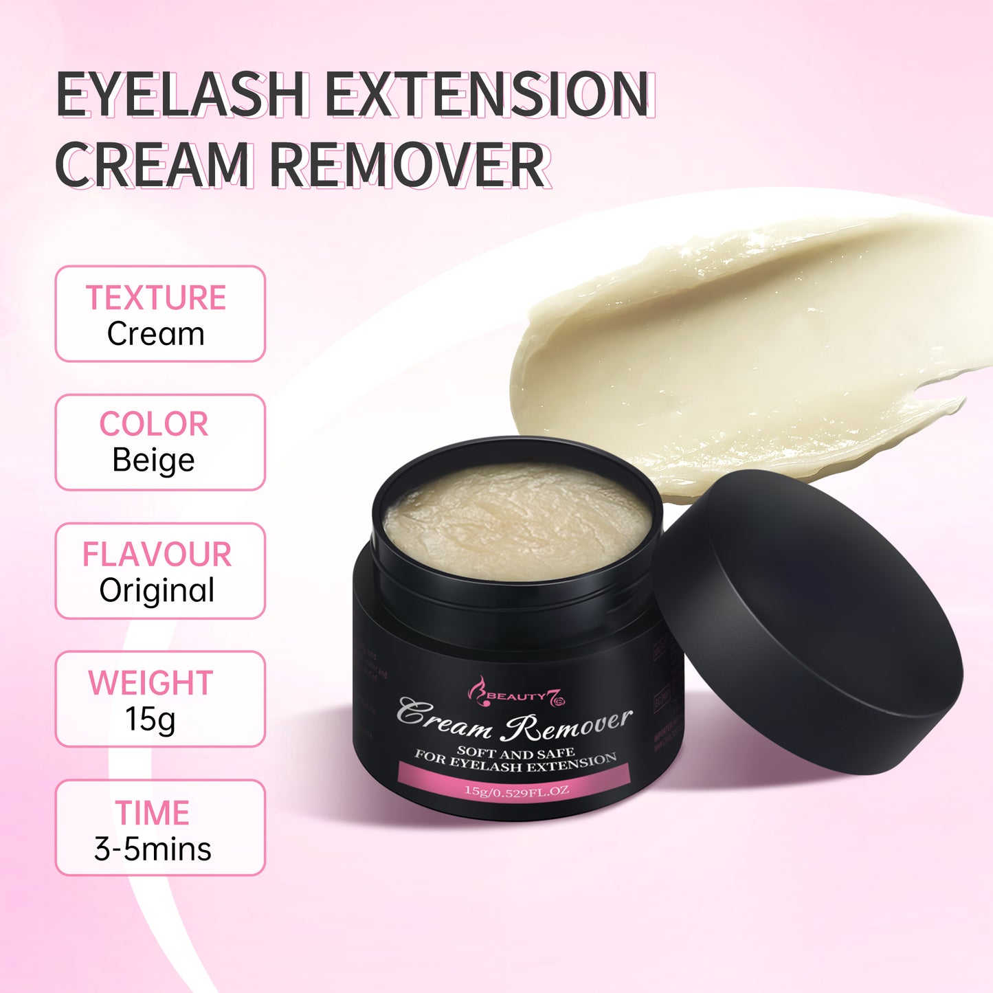 Beauty7 15g Eyelash Extension Remover Cream Beige