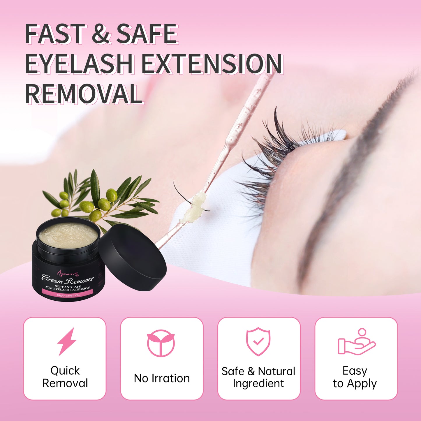 Beauty7 15g Eyelash Extension Remover Cream Beige