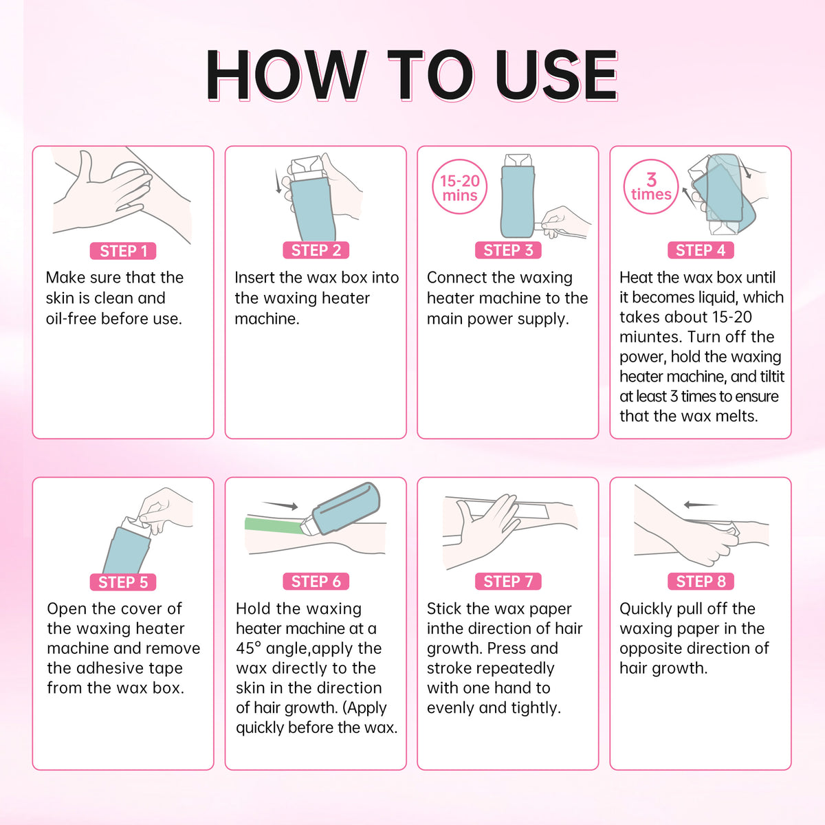 Beauty7 Roll on Wax Kit for Hair Removal Sugar Wax Roller Kit