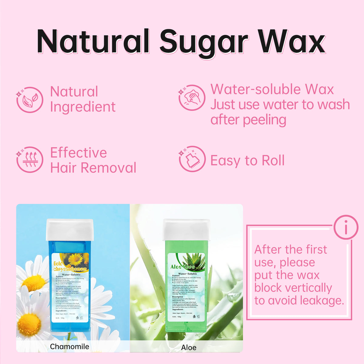 Beauty7 Roll on Wax Kit for Hair Removal Sugar Wax Roller Kit