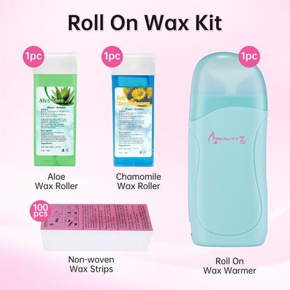 Beauty7 Roll on Wax Kit for Hair Removal Sugar Wax Roller Kit
