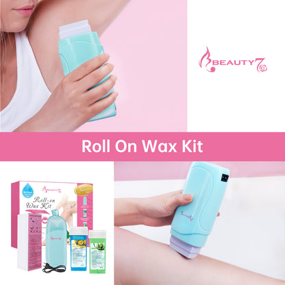 Beauty7 Roll on Wax Kit for Hair Removal Sugar Wax Roller Kit