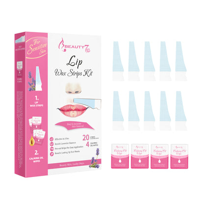 Beauty7 Empfindliche Augenbrauen Lippenwachsstrips Set Gesichts-Haarentfernung