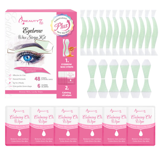 Beauty7 Eyebrow Wax Strips Kit Plus Version Eyebrow Hair Removal