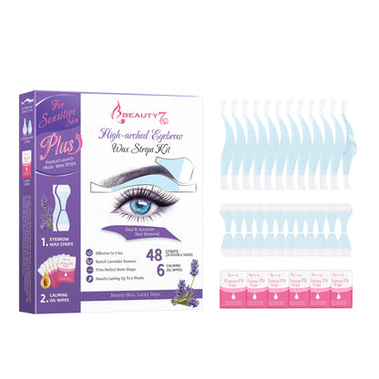 Beauty7 Eyebrow Wax Strips High-arched Eyebrow Wax Strips Kit For Sensitive Plus Version