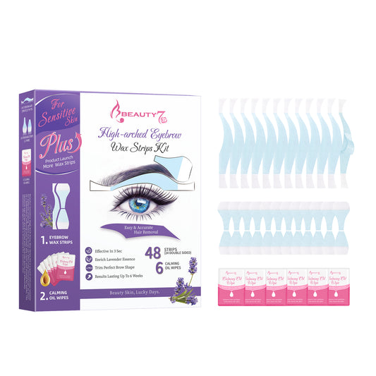 Beauty7 Eyebrow Wax Strips High-arched Eyebrow Wax Strips Kit For Sensitive Plus Version