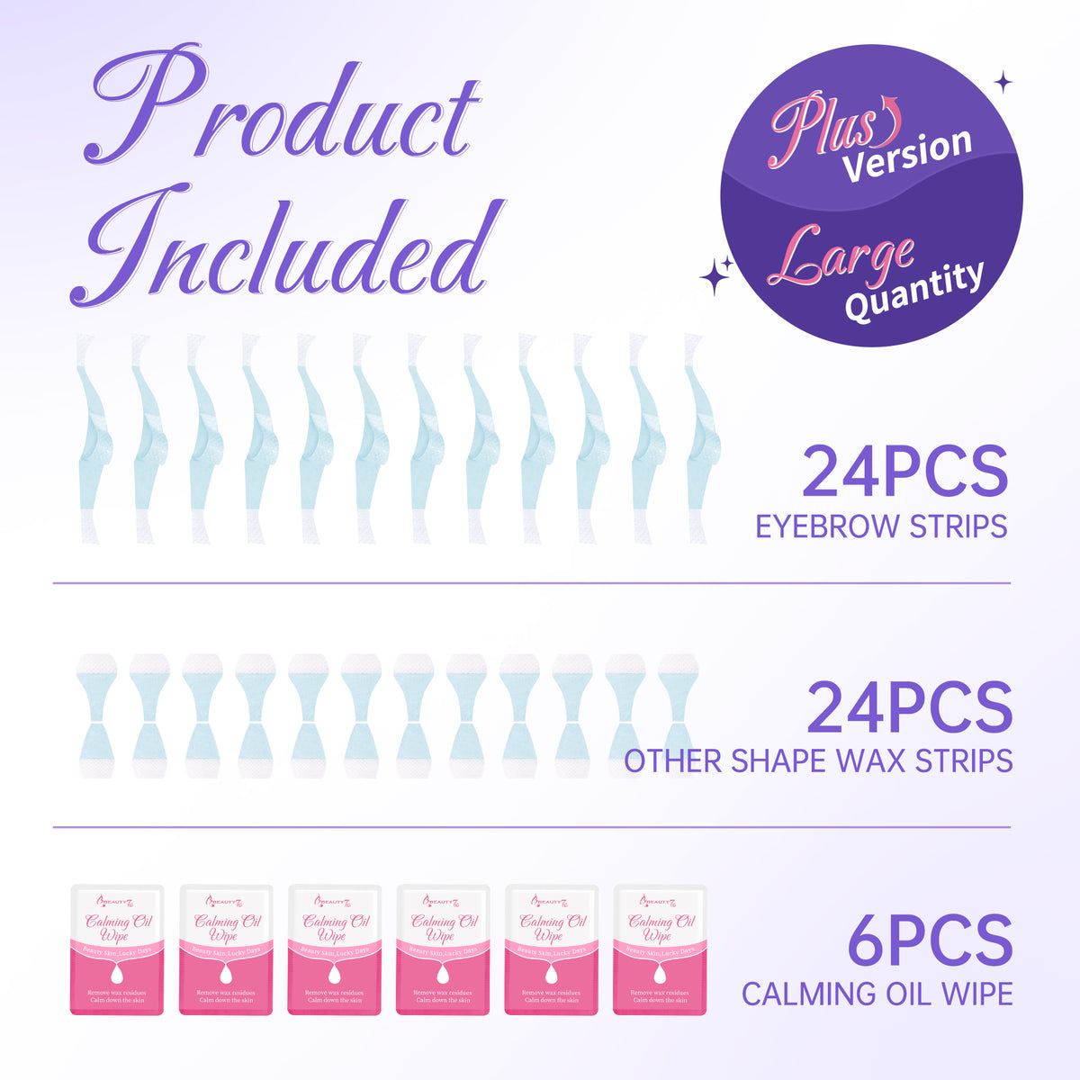 Beauty7 Eyebrow Wax Strips High-arched Eyebrow Wax Strips Kit For Sensitive Plus Version