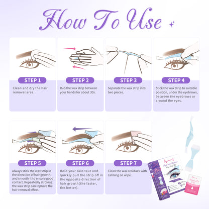 Beauty7 Eyebrow Wax Strips High-arched Eyebrow Wax Strips Kit For Sensitive Plus Version