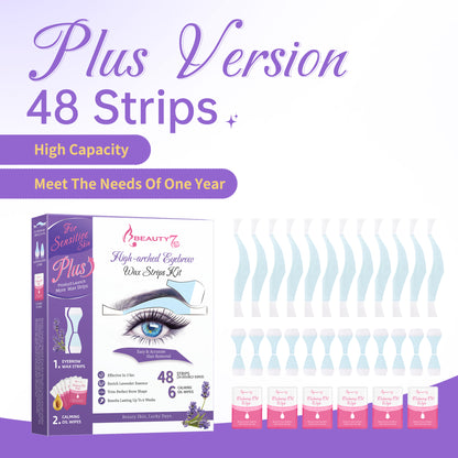 Beauty7 Eyebrow Wax Strips High-arched Eyebrow Wax Strips Kit For Sensitive Plus Version