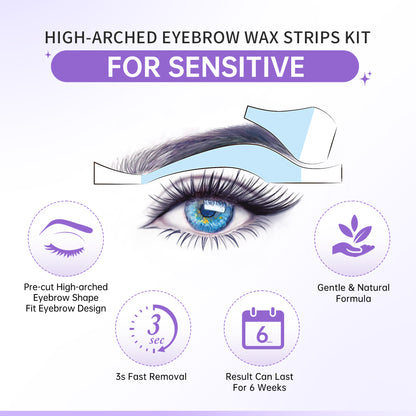 Beauty7 Eyebrow Wax Strips High-arched Eyebrow Wax Strips Kit For Sensitive Plus Version