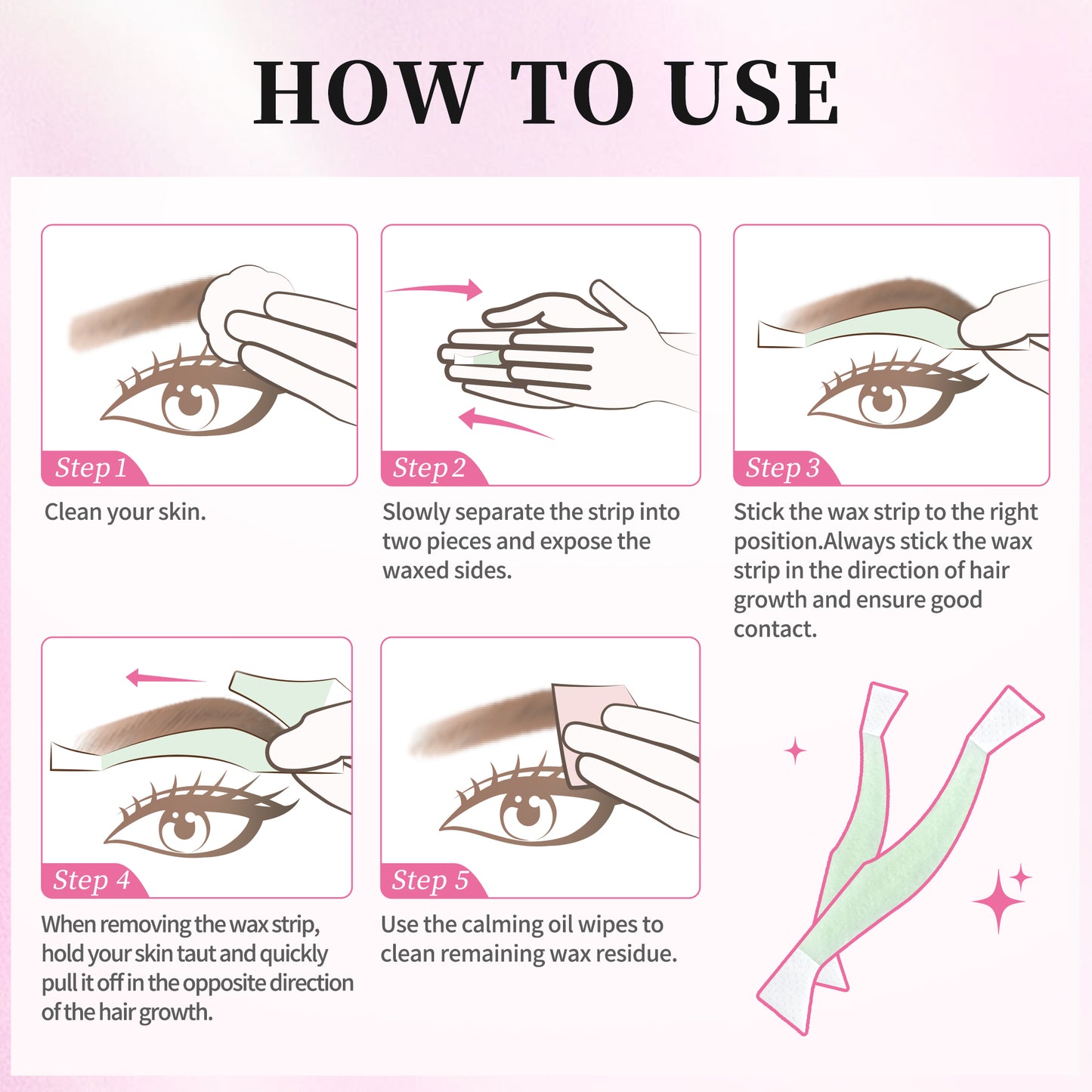 Beauty7 Eyebrow Wax Strips Kit Plus Version Eyebrow Hair Removal