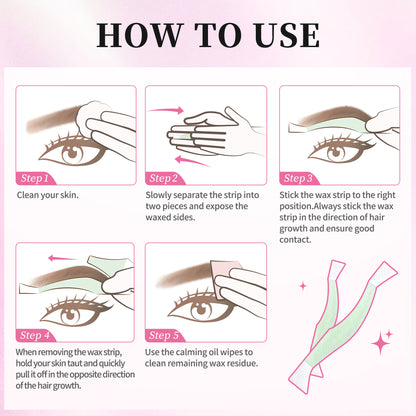 Beauty7 Eyebrow Wax Strips Kit Plus Version Eyebrow Hair Removal