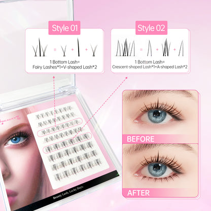 Beauty7 Bottom Lash Cluster Lower Lashes Sunflower Flame Bottom Lash