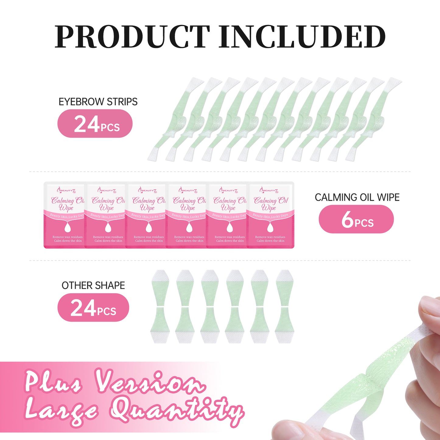 Beauty7 Eyebrow Wax Strips Kit Plus Version Eyebrow Hair Removal