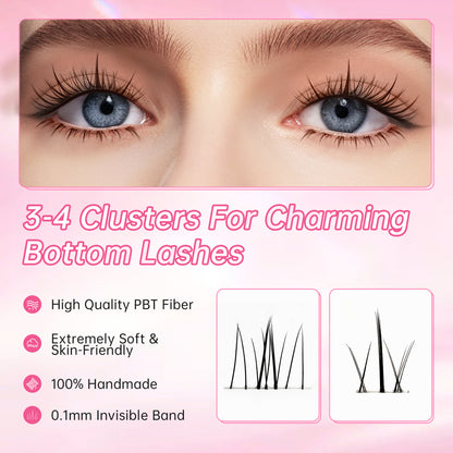 Beauty7 Bottom Lash Cluster Lower Lashes Sunflower Flame Bottom Lash