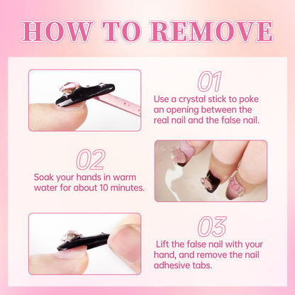 Beauty7 Nail Adhesive Tabs 32 Sheets Transparent Nail Adhesive Tabs For Press-on Nails